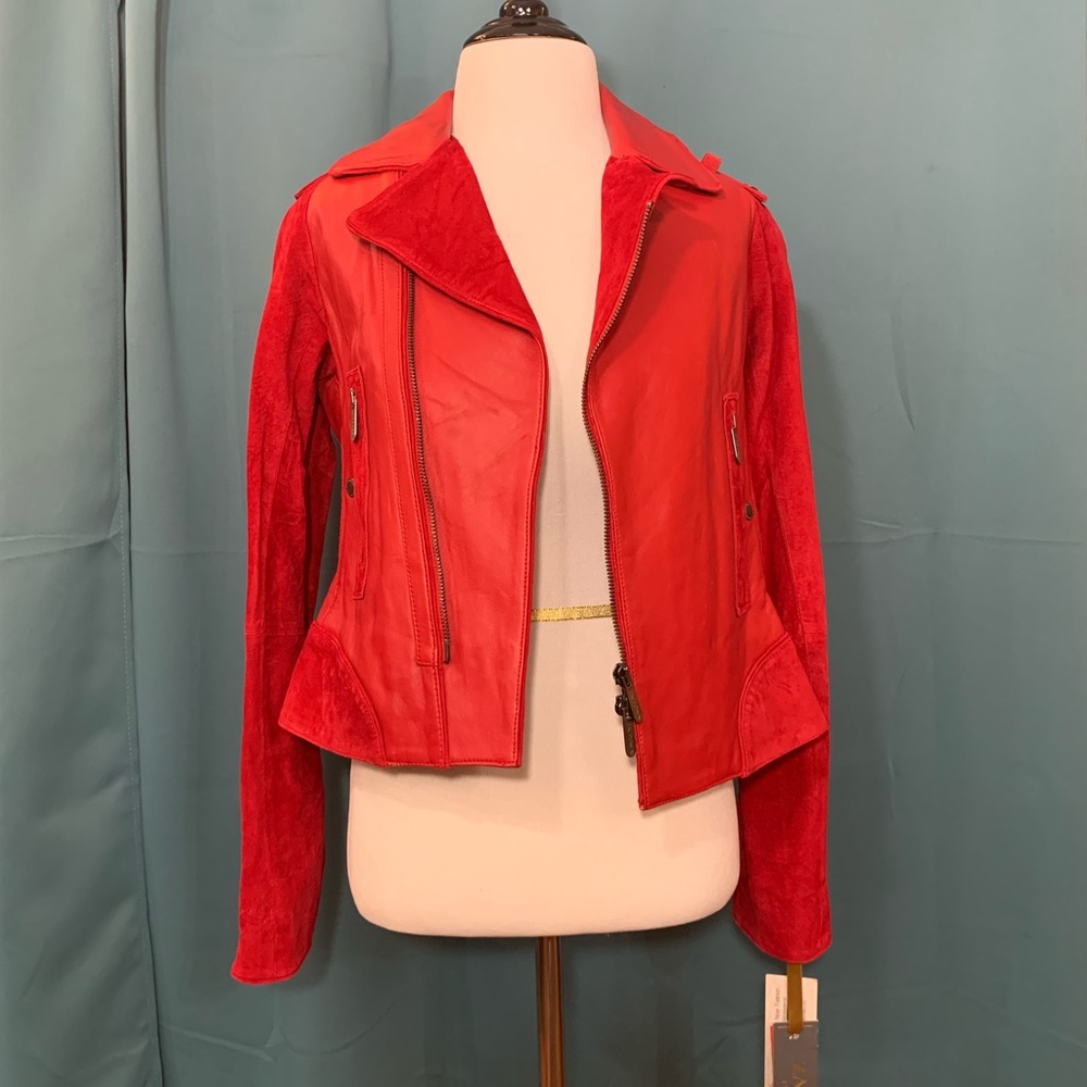 NWT Zac Posen for Target Red Leather Jacket